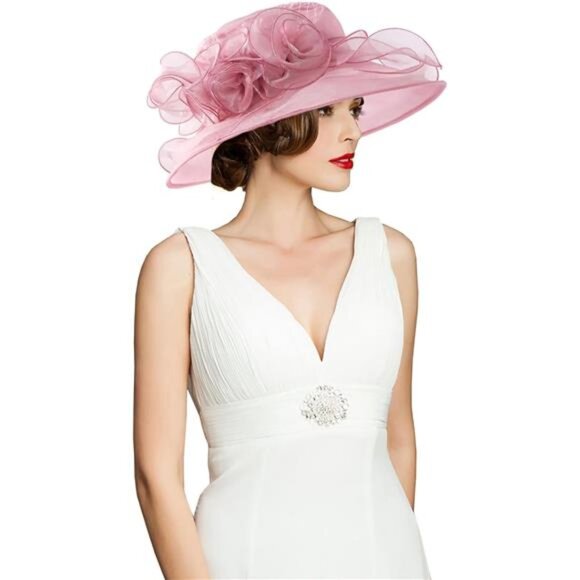 Women\'s Kentucky Hat Wide Brim Pink